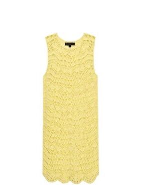 ZARA YELLOW OPEN KNIT MINI DRESS; NWT